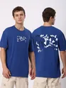 Blue Good Day Printed Oversized T-Shirt